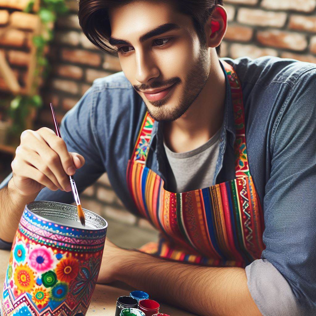 تزئین ظروف پلاستیکی قدیمی با استفاده از تکنیک‌های نقاشی 